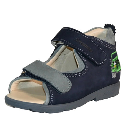 Szamos boys orthopedic (supinated) sandal 2 straps with green off-road car
