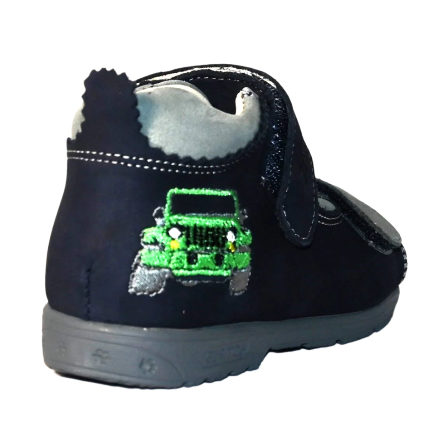 Szamos boys orthopedic (supinated) sandal 2 straps with green off-road car
