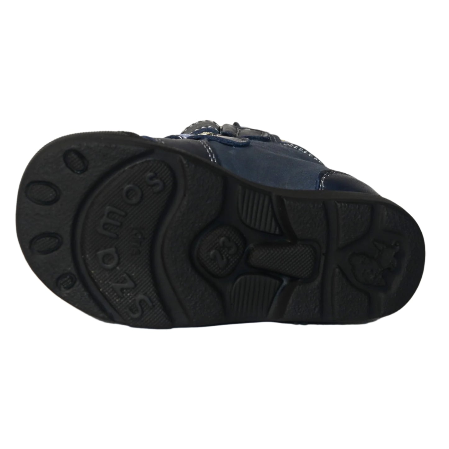 Szamos Kids Boys’ Genuine Leather Orthopedic Boots – Arch Support Shoes with Corrective Support for Flat Feet & Overpronation, Stable Ankle Support, Faux Fur Lining, Adjustable Straps, Navy Blue with Lion Designs