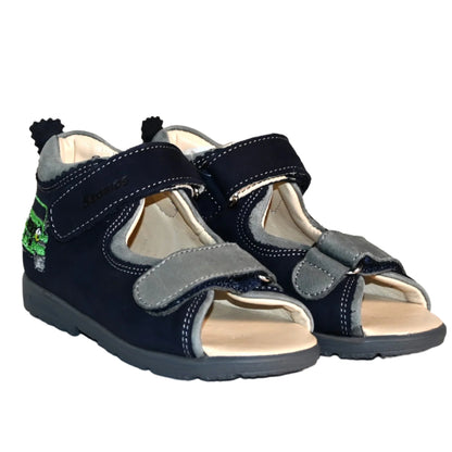 Szamos boys orthopedic (supinated) sandal 2 straps with green off-road car