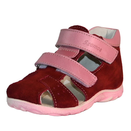 Szamos closed-toe girls sandal (burgundy)