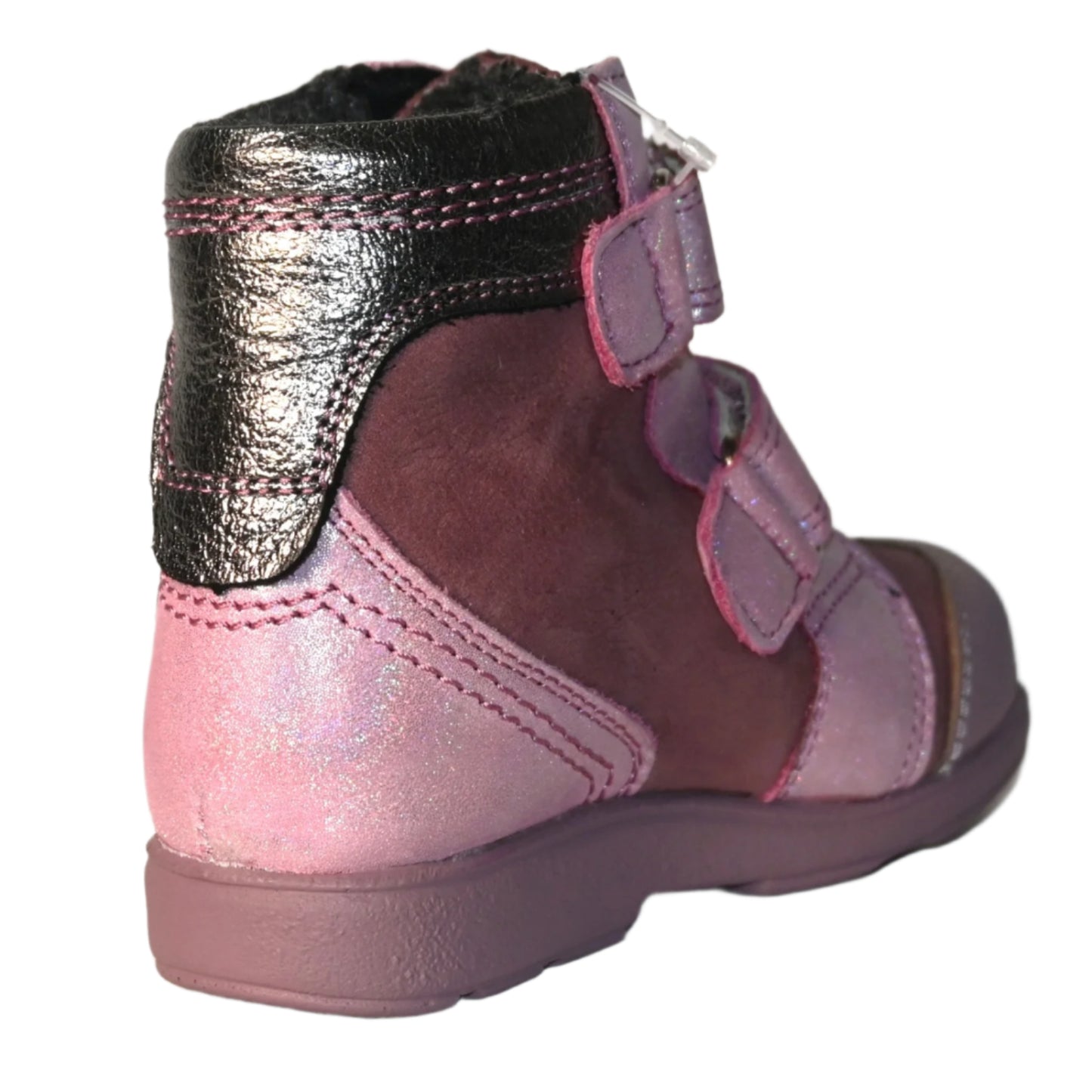 Szamos Kids Girls’ Genuine Leather Orthopedic Boots – Arch Support Shoes with Corrective Support for Flat Feet & Overpronation, Stable Ankle Support, Adjustable Straps, Pink Glitter Unicorn Design