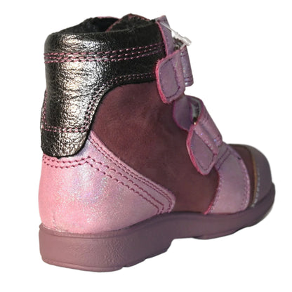 Szamos Kids Girls’ Genuine Leather Orthopedic Boots – Arch Support Shoes with Corrective Support for Flat Feet & Overpronation, Stable Ankle Support, Adjustable Straps, Pink Glitter Unicorn Design