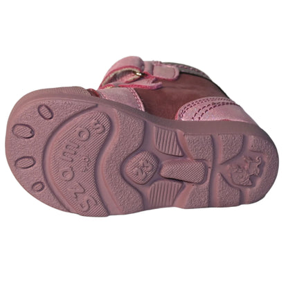 Szamos Kids Girls’ Genuine Leather Orthopedic Boots – Arch Support Shoes with Corrective Support for Flat Feet & Overpronation, Stable Ankle Support, Adjustable Straps, Pink Glitter Unicorn Design