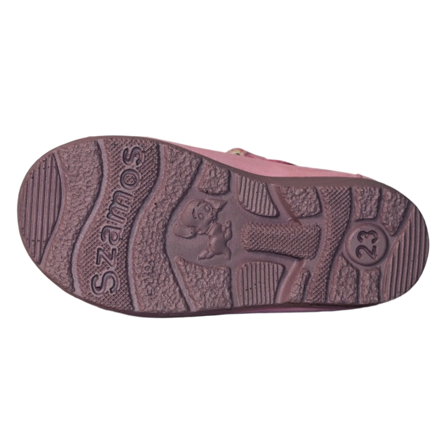 Szamos Kids Girls’ Genuine Leather Orthopedic Corrective Sandals – Arch Support Shoes for Flat Feet & Overpronation with Adjustable Hook-and-Loop Straps, Pink/White with Flowers & Butterfly Design