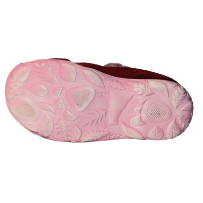 Szamos Kids Boys' Genuine Leather Closed-Toe Sandals – Burgundy and Pink with Ergonomic Supportive Sole and Easy Hook-and-Loop Closure